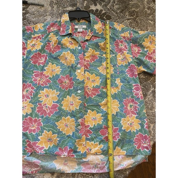 Vintage 90s Hawaiian Island Women's Floral Short Sleeve Button Down Large Retro - Picture 7 of 8